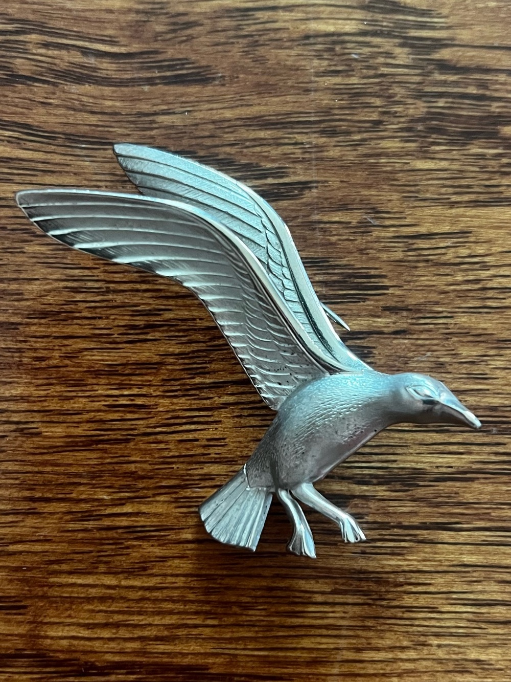 Vintage In Flight Seagull Brooch Dimensional Silver Tone